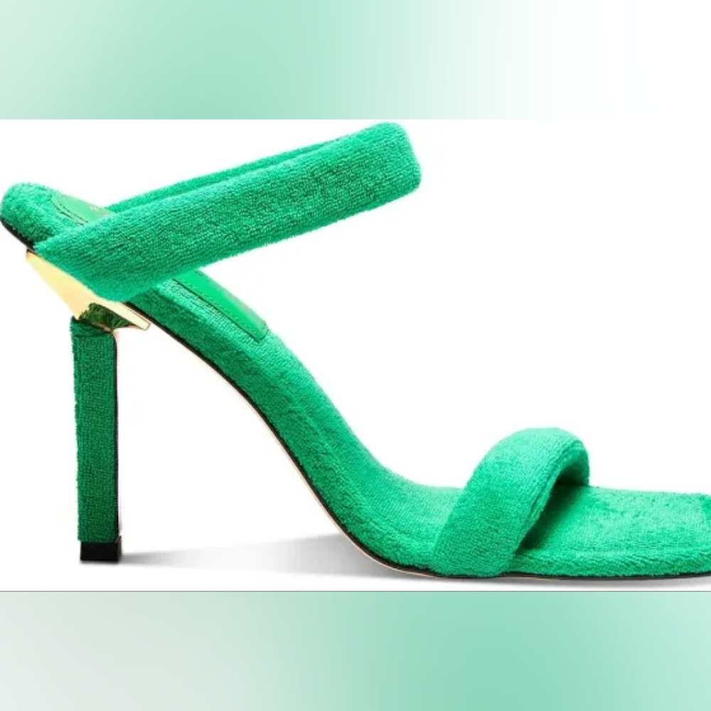 Good American Green Terrycloth Heel 8.5
